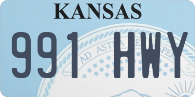 KS license plate 991HWY
