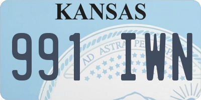 KS license plate 991IWN
