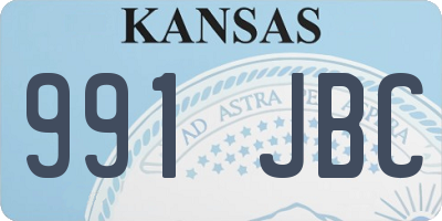 KS license plate 991JBC