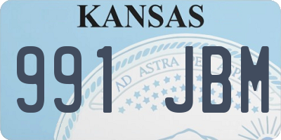 KS license plate 991JBM