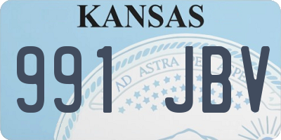 KS license plate 991JBV