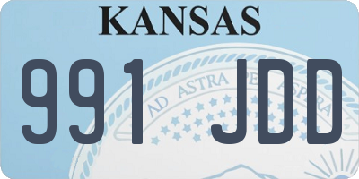 KS license plate 991JDD