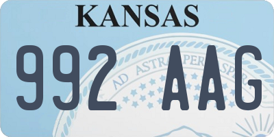 KS license plate 992AAG