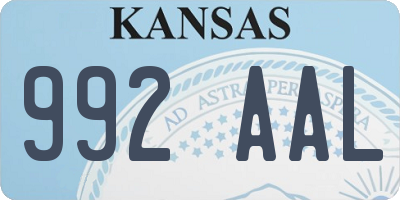 KS license plate 992AAL