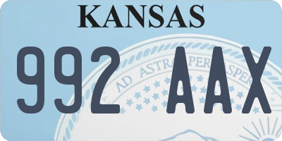 KS license plate 992AAX