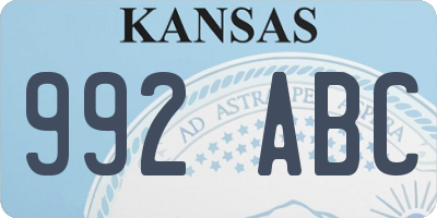 KS license plate 992ABC