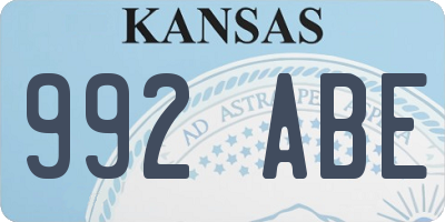 KS license plate 992ABE