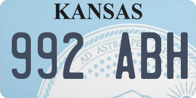 KS license plate 992ABH
