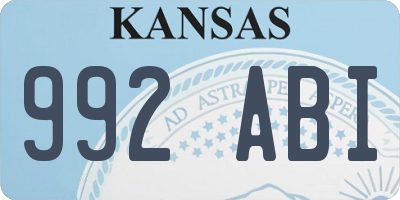 KS license plate 992ABI