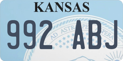 KS license plate 992ABJ