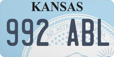 KS license plate 992ABL