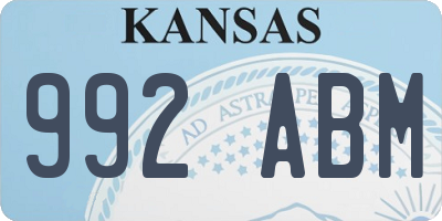 KS license plate 992ABM