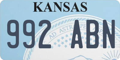 KS license plate 992ABN
