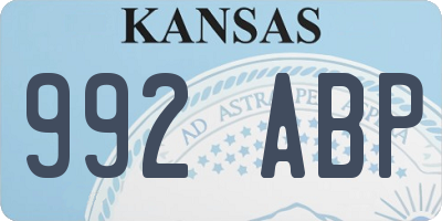 KS license plate 992ABP