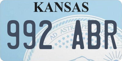 KS license plate 992ABR
