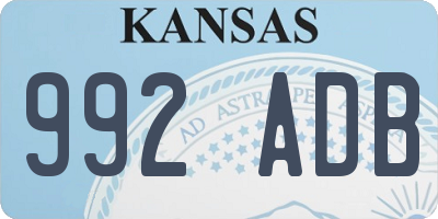 KS license plate 992ADB
