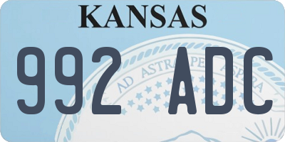 KS license plate 992ADC
