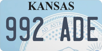 KS license plate 992ADE