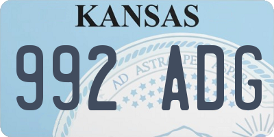 KS license plate 992ADG