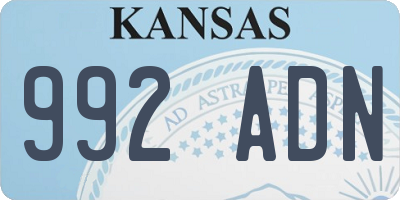 KS license plate 992ADN