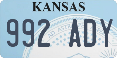 KS license plate 992ADY