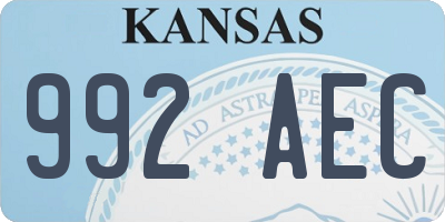 KS license plate 992AEC