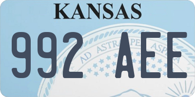 KS license plate 992AEE