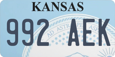 KS license plate 992AEK