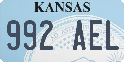 KS license plate 992AEL