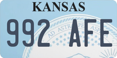 KS license plate 992AFE