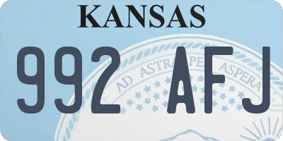 KS license plate 992AFJ