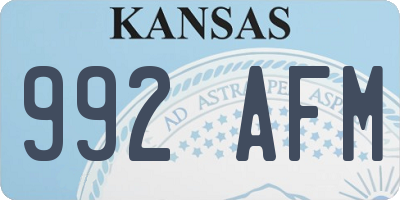 KS license plate 992AFM