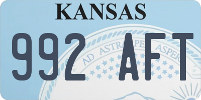 KS license plate 992AFT