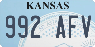 KS license plate 992AFV