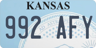 KS license plate 992AFY