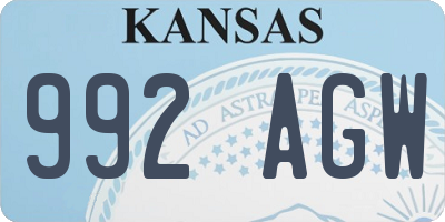KS license plate 992AGW