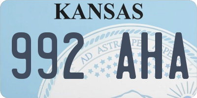 KS license plate 992AHA