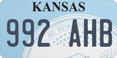 KS license plate 992AHB