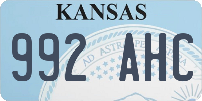 KS license plate 992AHC