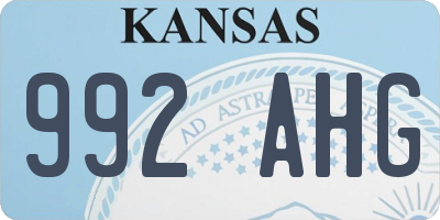 KS license plate 992AHG