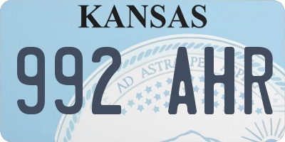 KS license plate 992AHR