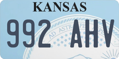 KS license plate 992AHV