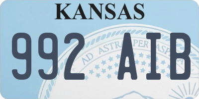 KS license plate 992AIB
