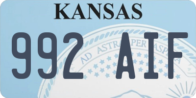 KS license plate 992AIF