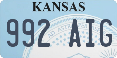 KS license plate 992AIG