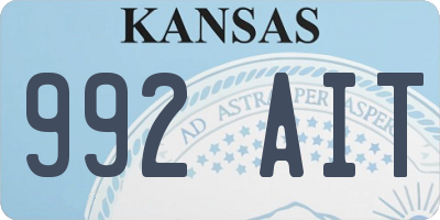 KS license plate 992AIT