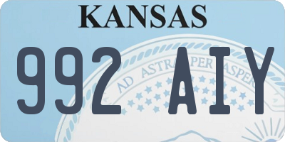 KS license plate 992AIY