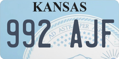 KS license plate 992AJF