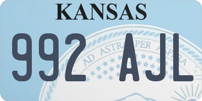 KS license plate 992AJL