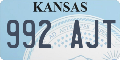 KS license plate 992AJT